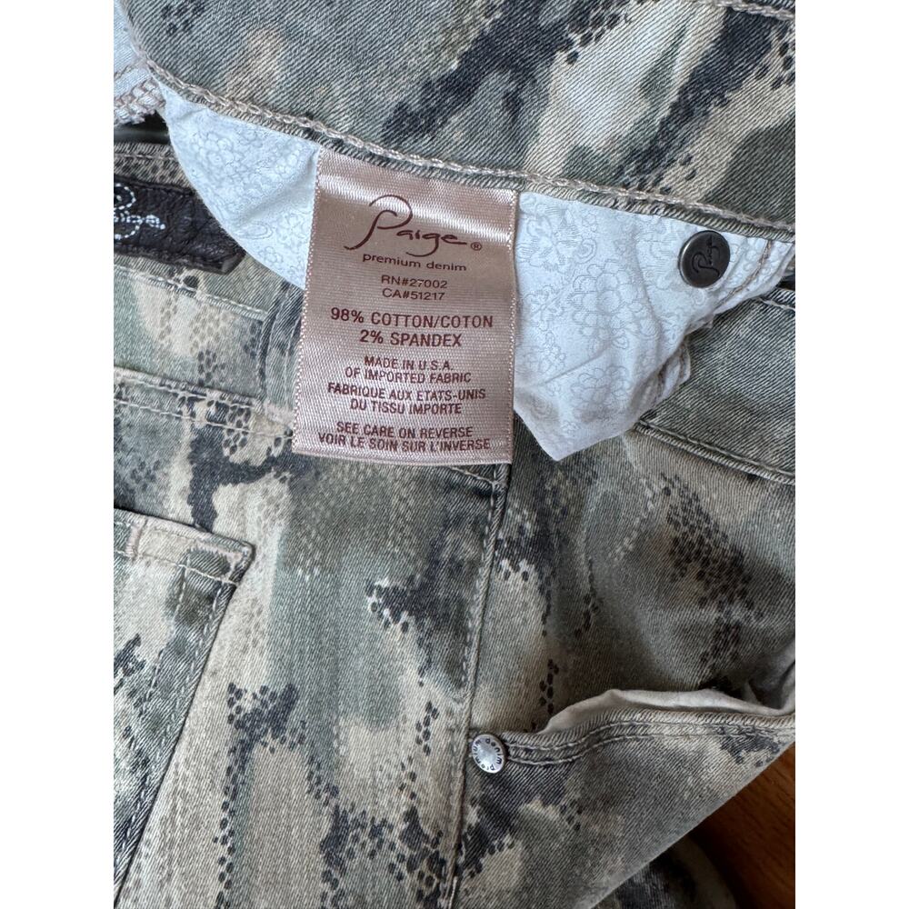 PAIGE Denim Snakeskin Camo Cargo Skinny Pants 27 - Picture 7 of 12